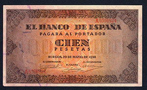 1938 - Burgos - Reverso: Casa del Cordón