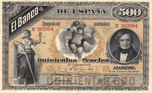 500 Pesetas Enero 1884