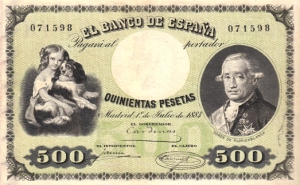 500 Pesetas Julio 1884