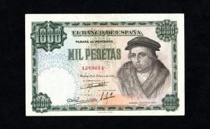 1000 pesetas Octubre 1946, sin serie, EBC, esquina doblada anverso