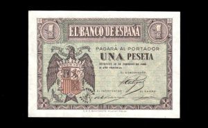 1 Peseta Febrero 1938, serie E, EBC anverso
