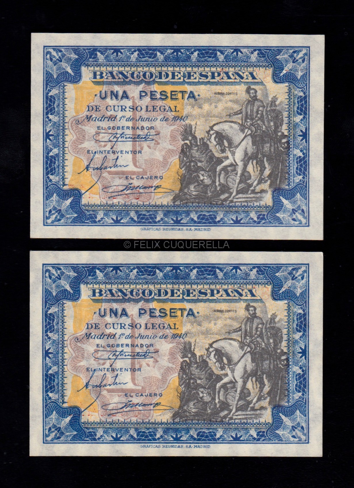 Pareja correlativa 1 Peseta Junio 1940, serie D, S/C- Pareja correlativa 1 Peseta Junio 1940, serie D, S/C-