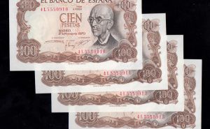 4 Billetes correlativos 100 Pesetas 1970, serie 4L, S/C- 4 Billetes correlativos 100 Pesetas 1970, serie 4L, S/C-