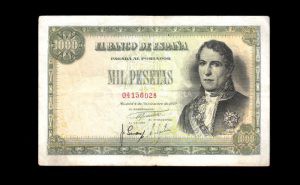 1000 pesetas 1949, sin serie, MBC, sucio anverso