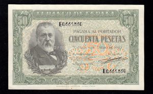 50 pesetas 1940, serie E, S/C-
