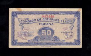 Asturias y León, 50 céntimos, EBC-, manchas en margen superior anverso