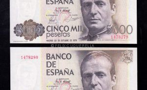 Pareja correlativa 5000 pesetas 1979, sin serie, S/C ANVERSO