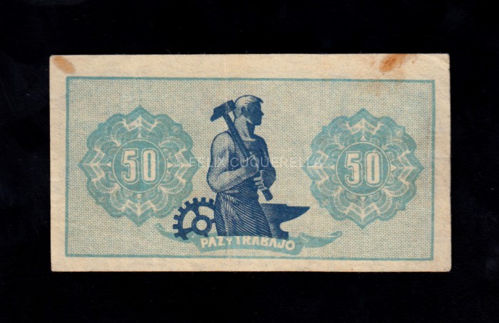 Asturias y León, 50 céntimos, EBC-, manchas en margen superior reverso Asturias y León, 50 céntimos, EBC-, manchas en margen superior reverso