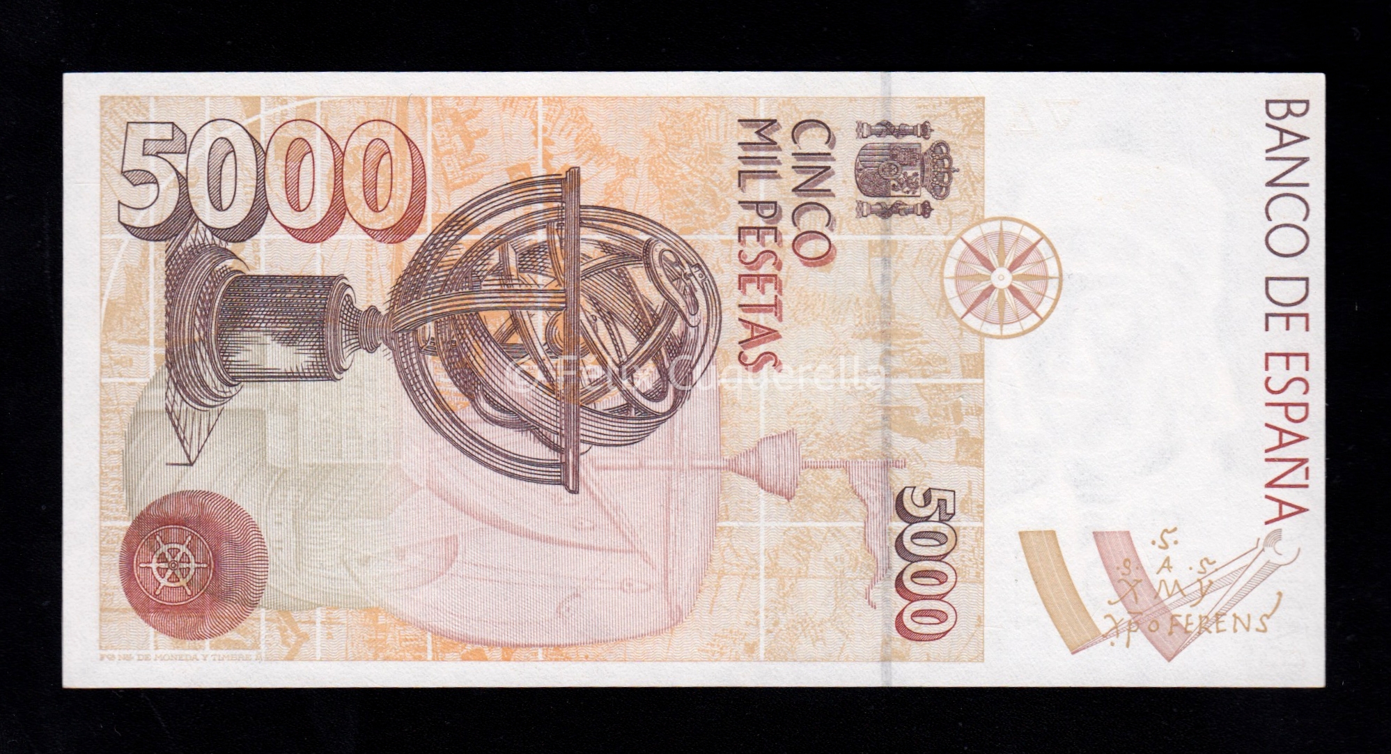 5000 Pesetas 1992, serie 3L, S/C- 5000 Pesetas 1992, serie 3L, S/C-
