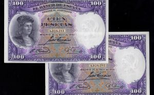 Pareja correlativa 100 pesetas 1931, sin serie, S/C-