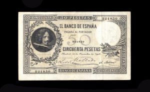 50 Pesetas 1902, MBC+, reparación en el centro de los márgenes superior e inferior anverso