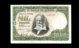 1000 pesetas 1951, sin serie, EBC-, pliegue de papel anverso