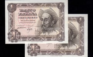 Pareja de pares 1 Peseta 1951, sin serie, S/C