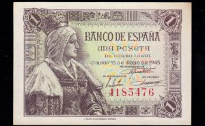 1 Peseta 1945, sin serie, EBC+