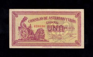 Asturias y León, 1 peseta, EBC- anverso