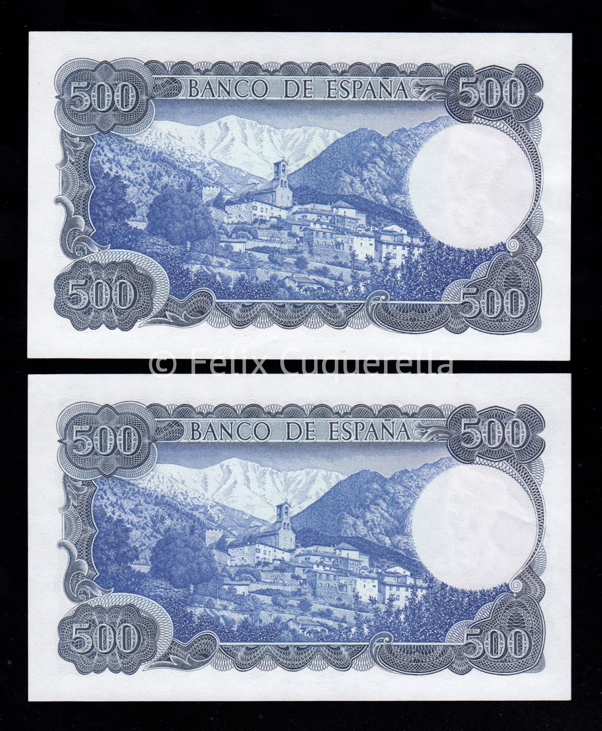 Pareja correlativa 500 Pesetas 1971, sin serie, S/C- Pareja correlativa 500 Pesetas 1971, sin serie, S/C-