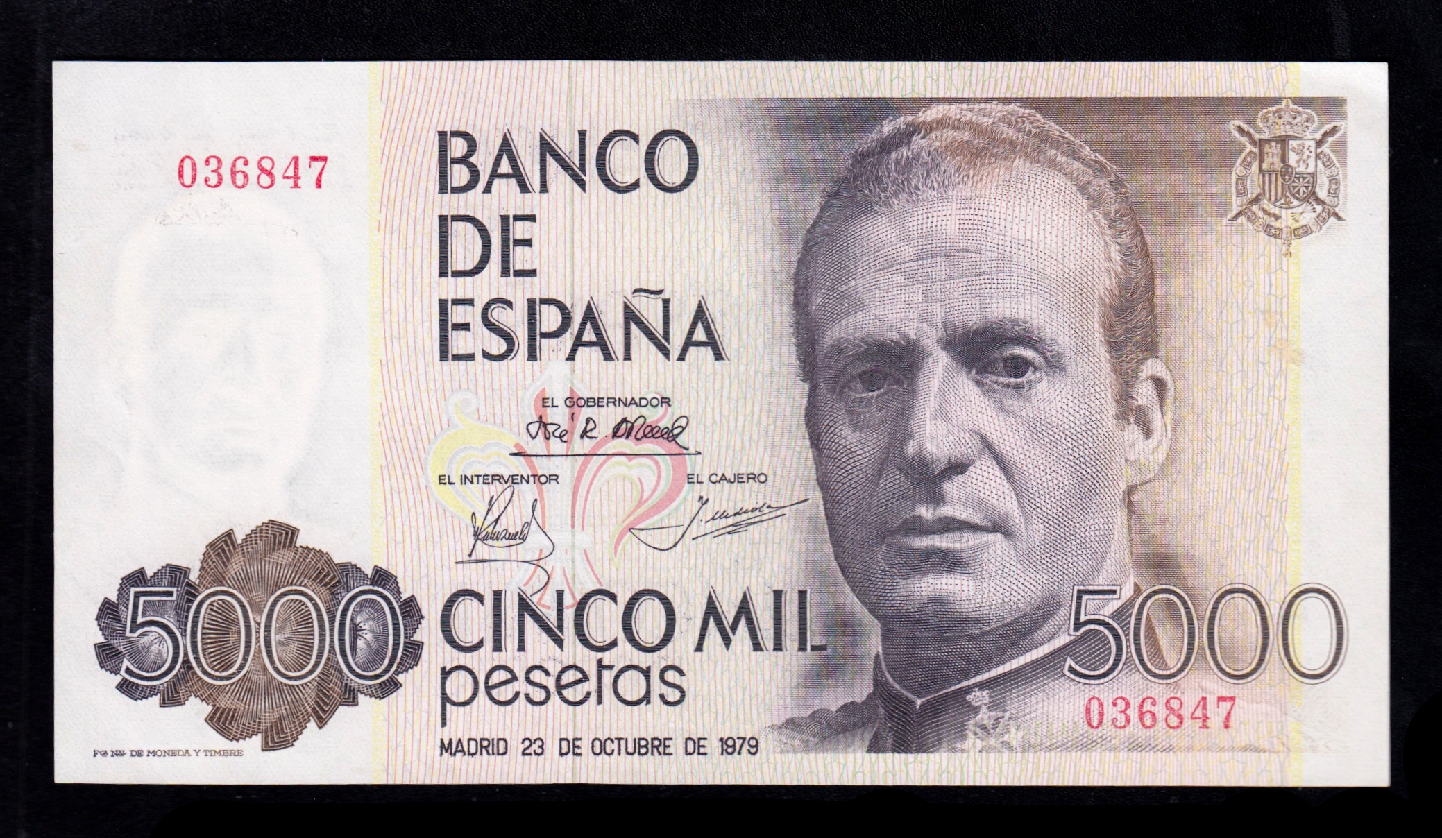 5000 pesetas 1979, sin serie, S/C- 5000 pesetas 1979, sin serie, S/C-