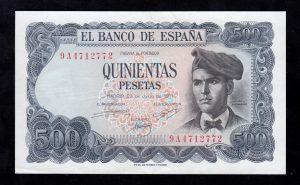 500 Pesetas 1971, serie 9A, EBC-