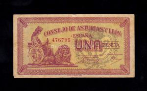 Asturias y León, 1 peseta, MBC anverso
