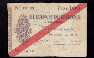 Banco de Gijón 1936, 100 pesetas, B/C+