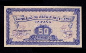 Asturias y León, 50 céntimos, sin numeración, S/C-