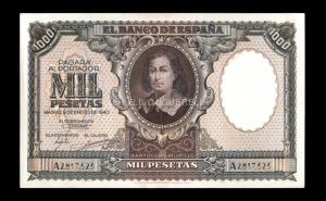 1000 pesetas Enero 1940, serie A, EBC+ anverso