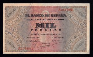 1000 Pesetas 1938, serie A, EBC+