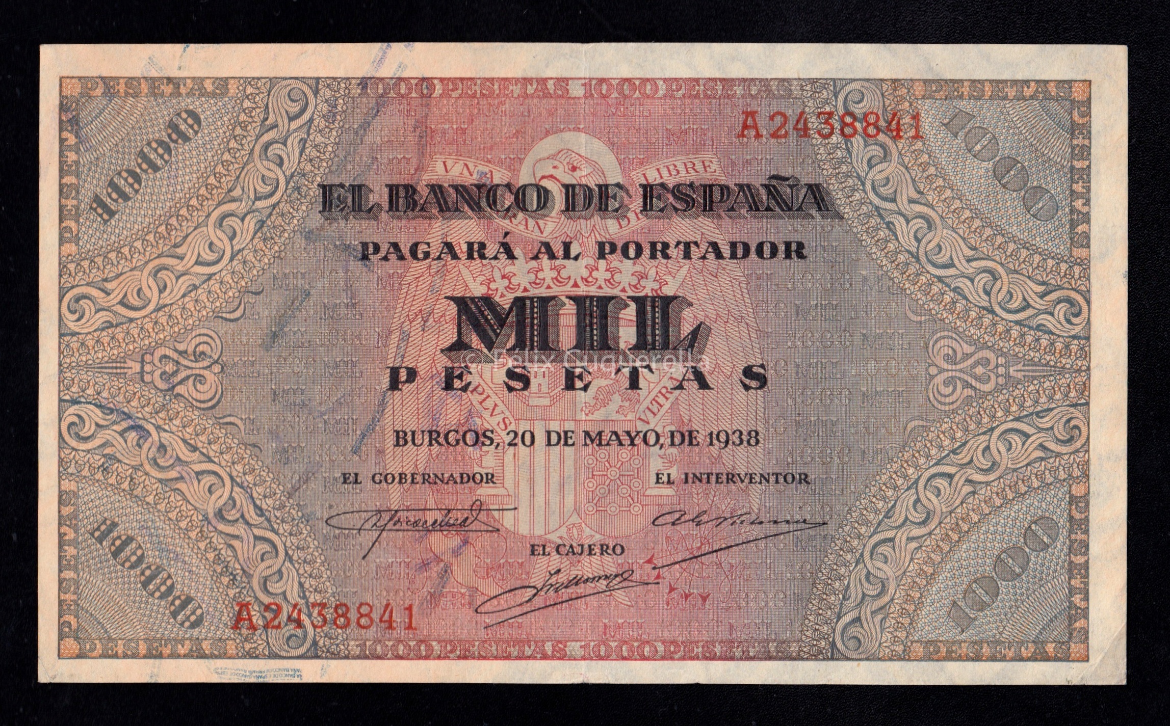 1000 Pesetas 1938, serie A, EBC+ 1000 Pesetas 1938, serie A, EBC+