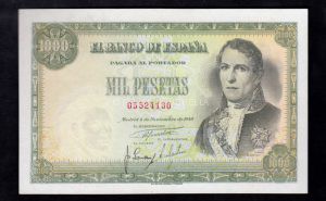 1000 pesetas 1949, sin serie, EBC+