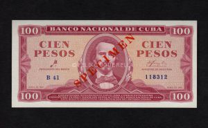 Cuba SPECIMEN 100 Pesos 1961, S/C, P.99s . anverso