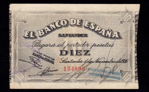 Banco de Santander 1936, 10 pesetas, MBC+
