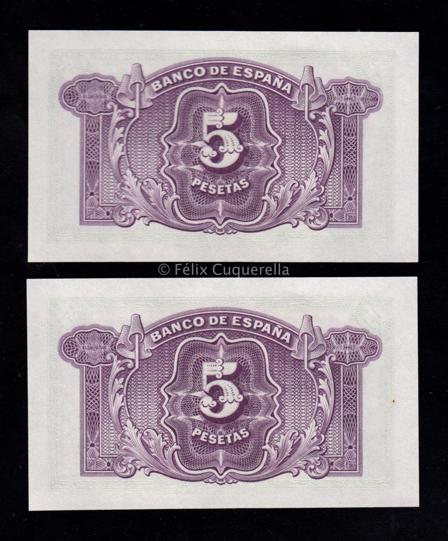 Pareja correlativa 5 Pesetas 1935, sin serie, S/C- Pareja correlativa 5 Pesetas 1935, sin serie, S/C-
