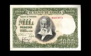 1000 pesetas 1951, serie A, EBC+, pico doblado anverso