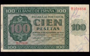 100 Pesetas 1936, serie T, EBC