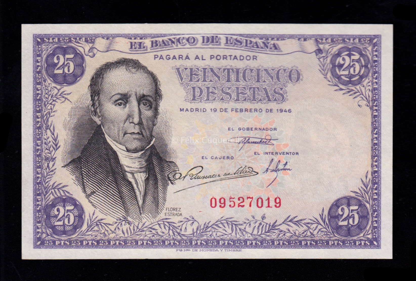 25 Pesetas 1946, sin serie, S/C 25 Pesetas 1946, sin serie, S/C
