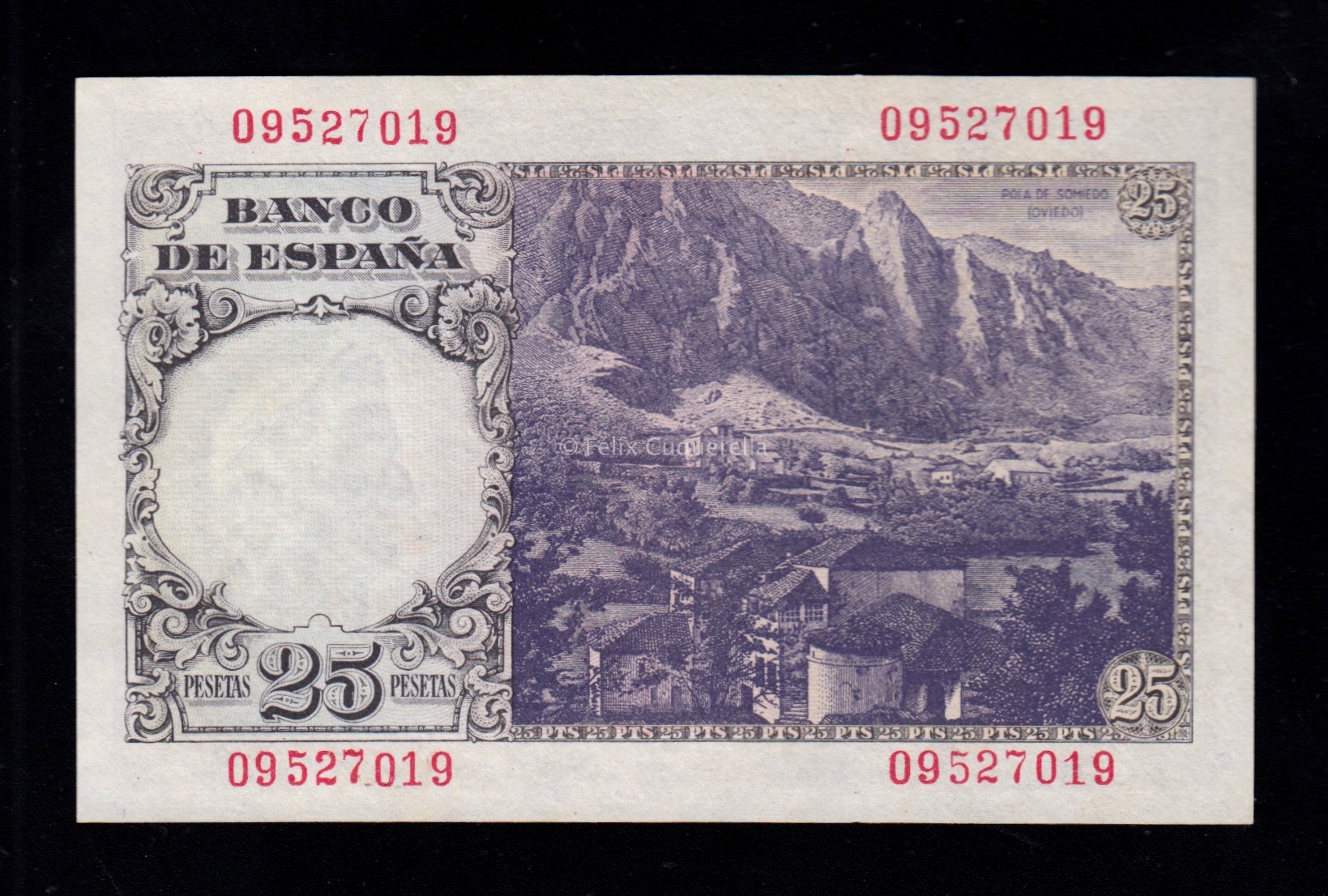 25 Pesetas 1946, sin serie, S/C 25 Pesetas 1946, sin serie, S/C