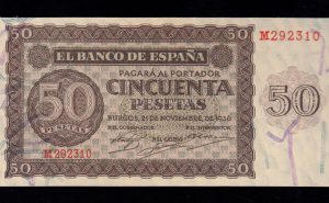 50 Pesetas 1936, serie M, EBC 50 Pesetas 1936, serie M, EBC