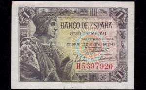 1 Peseta 1943, serie H, S/C-