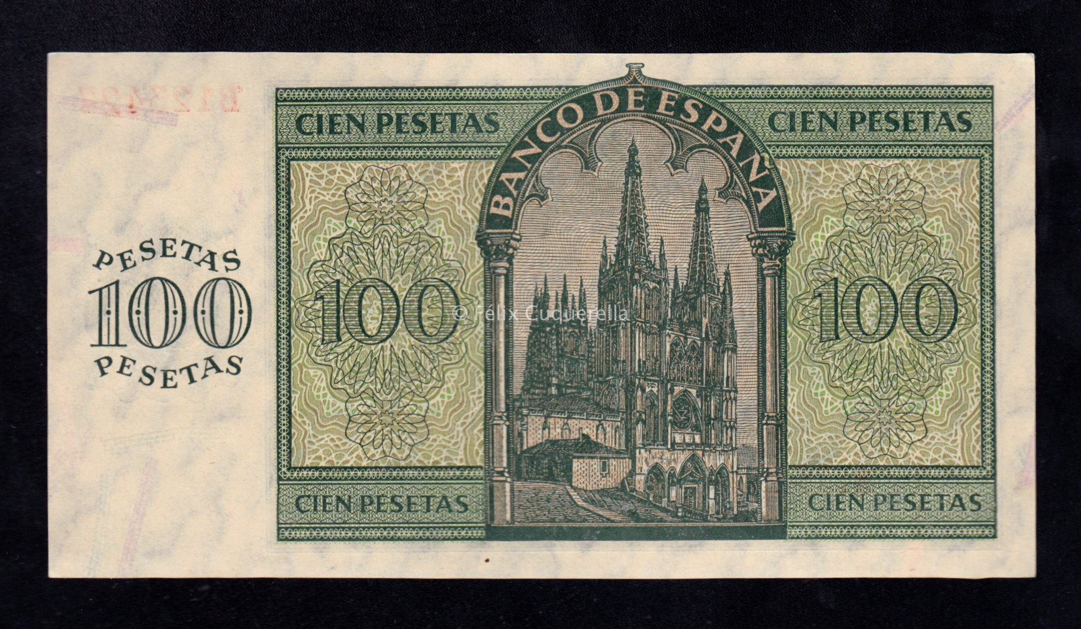 100 Pesetas 1936, serie B, S/C-, pico doblado 100 Pesetas 1936, serie B, S/C-, pico doblado