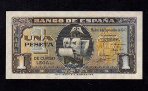 1 Peseta septiembre 1940, serie A, S/C