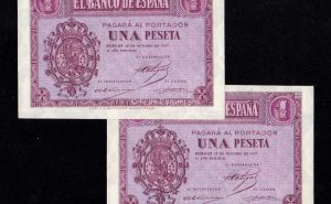 Pareja correlativa 1 Peseta 1937, serie D, S/C