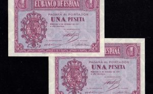 Pareja correlativa 1 Peseta 1937, serie C, S/C