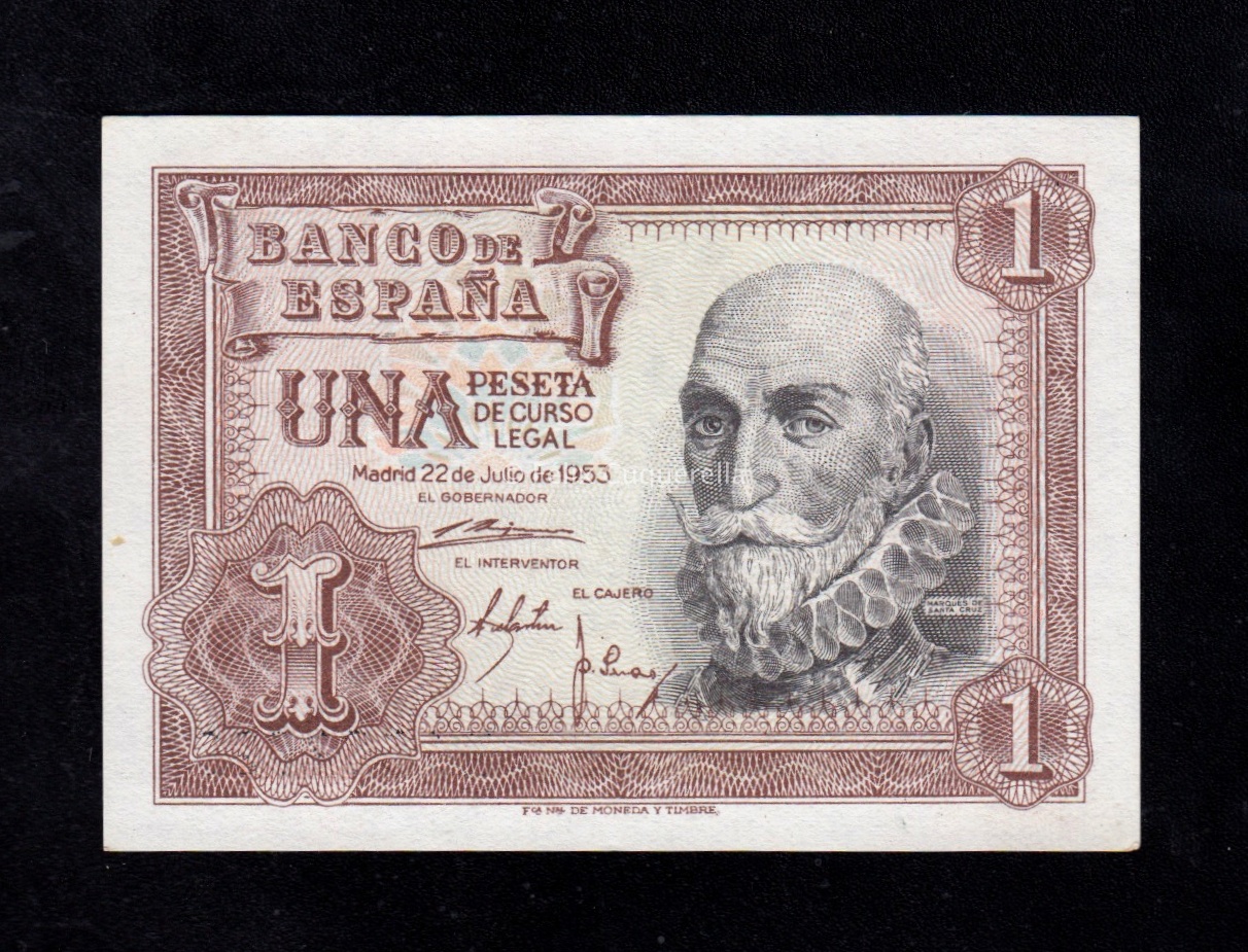 1 Peseta 1953, serie M, S/C- 1 Peseta 1953, serie M, S/C-