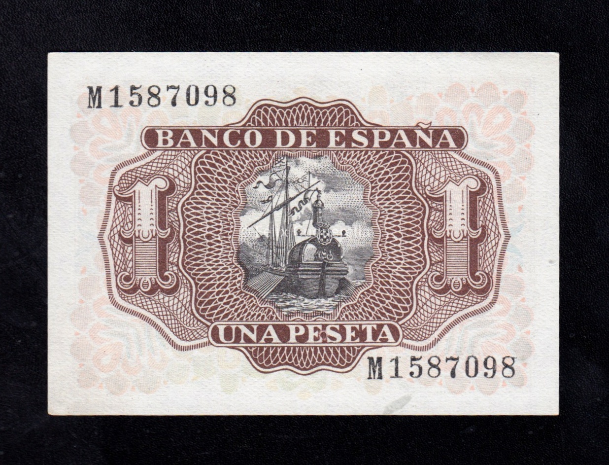 1 Peseta 1953, serie M, S/C- 1 Peseta 1953, serie M, S/C-