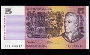 Australia, 5 Dollars 1985, S/C ( UNC ) , P.44e
