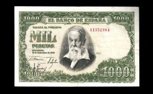 1000 pesetas 1951, serie A, MBC- anverso