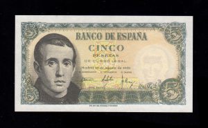 5 Pesetas 1951, serie W, S/C