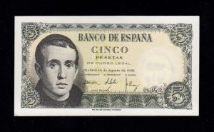 5 Pesetas 1951, serie 1K, S/C-