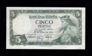 5 pesetas 1954, serie I, S/C-