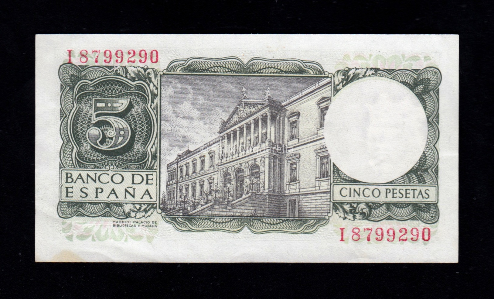 5 pesetas 1954, serie I, S/C- 5 pesetas 1954, serie I, S/C-